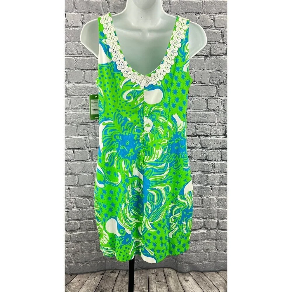 Lilly Pulitzer  Limeade Roar of the Jungle  Liz Shift Dress Size 4 - Picture 2 of 10